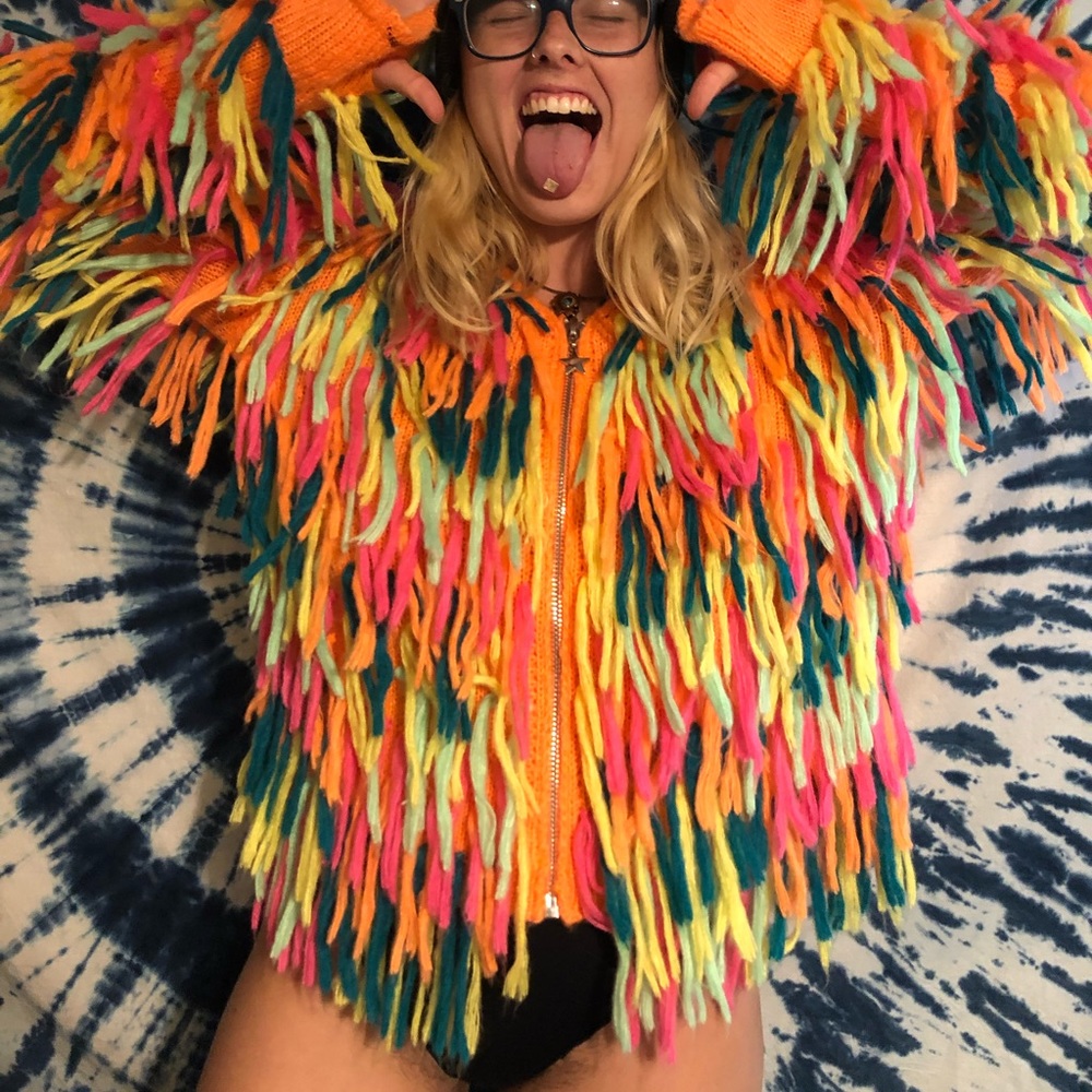 Dolls Kill Acid Trip shaggy jacket